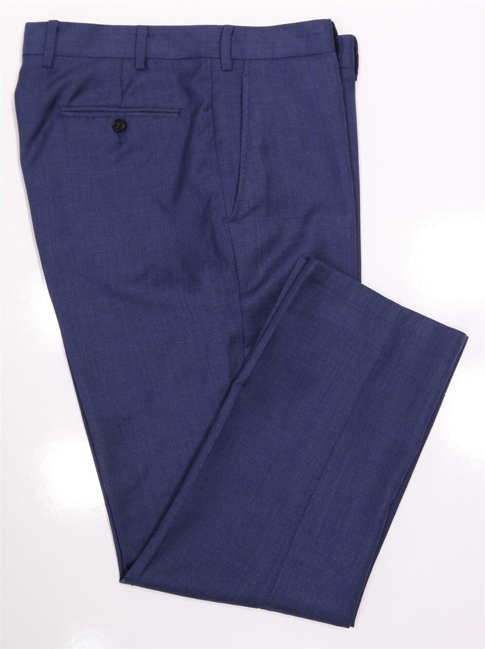 Suitsupply Sienna Royal Blue Knit Woven Flat Front Wool Dress Pants 34x28